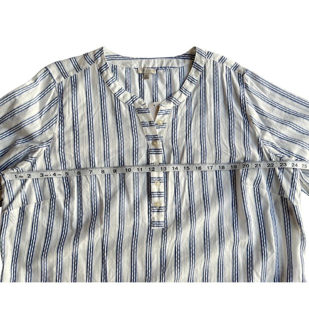Talbots Women's Seasucker Blouse with 3/4 Sleeves, 2X - Picture 7 of 10